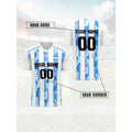 Argentina Jerseys Pattern T-Shirt For Men Football Customized 3D Print Short Sleeve Tops Summer Loose V-Neck T Shirts Sport Tees