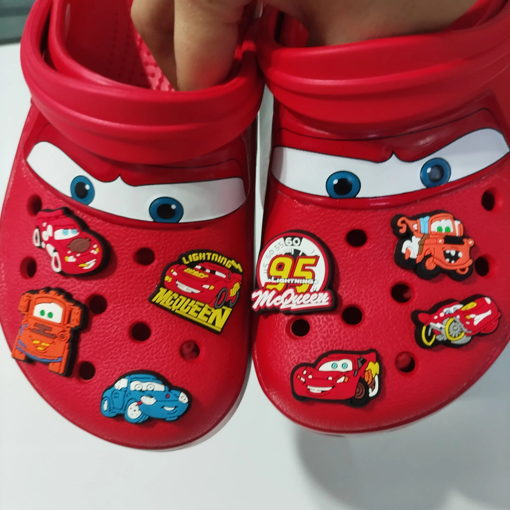 New McQueen Pix Cartoon Solid Color Waterproof Anti Slip Hole Outdoor Sandals Casual Sandals Adult Anime Accessories