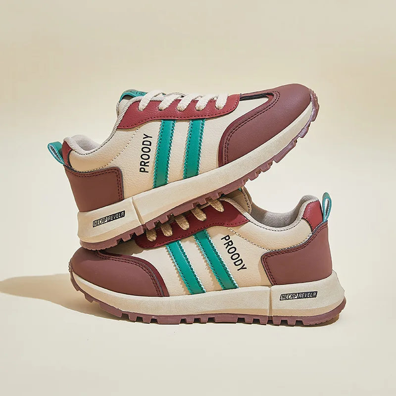 Color Block German Training Shoes Women's Spring 2025 New Dad Shoes Korean Style Versatile Ins Student Thick Bottom Casual Shoes