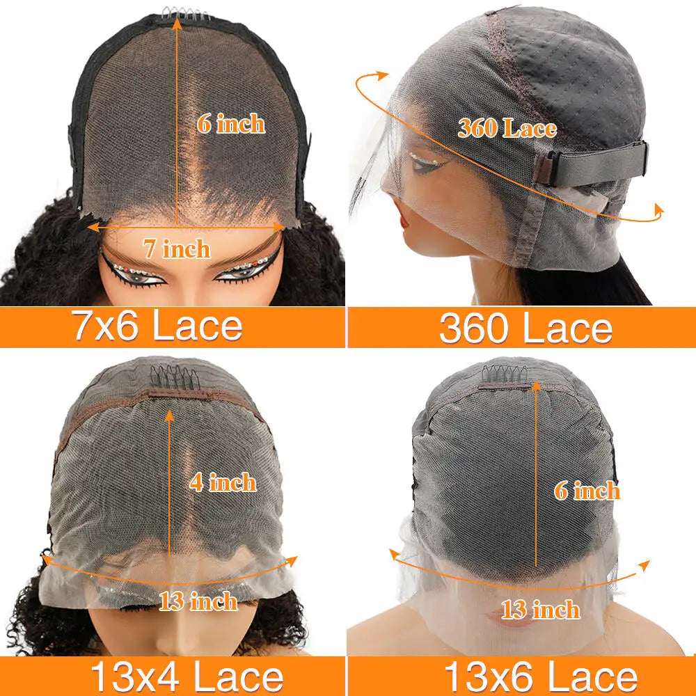 220% Density Deep Wave Lace Frontal Wig 13x4 13x6 HD Human Hair Lace Front Wigs For Women Water Wave Pre Plucked 7x6 Closure Wig