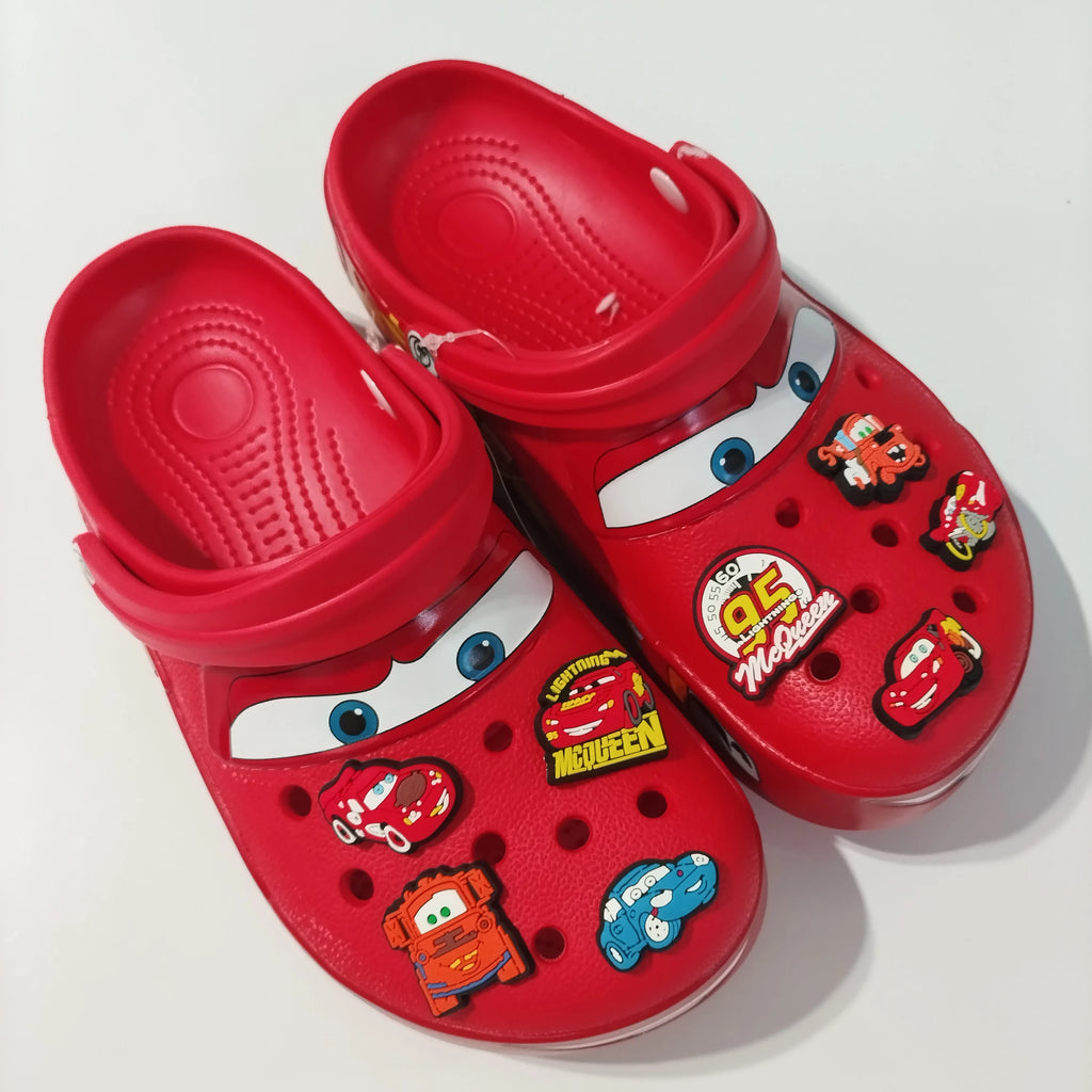 New McQueen Pix Cartoon Solid Color Waterproof Anti Slip Hole Outdoor Sandals Casual Sandals Adult Anime Accessories