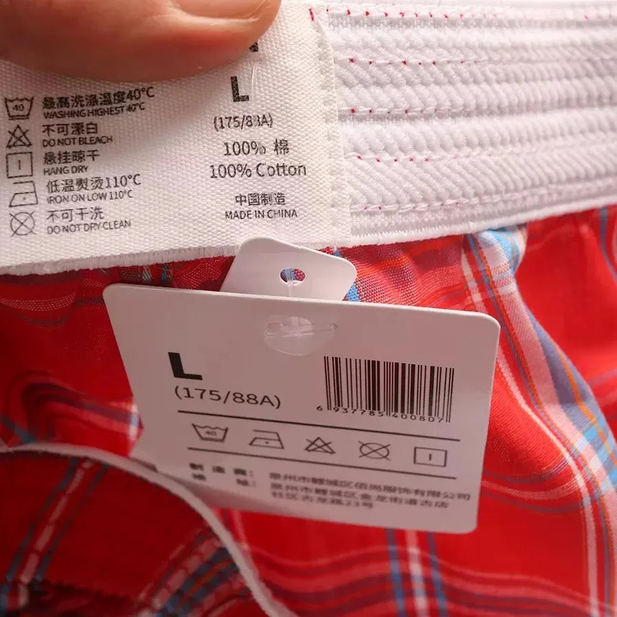 MENS SEXY COTTON SHORTS HOME COMFORT CHECKERED FIT TRUNKS Mens Sexy Underwear Langerie Briefs Short Clothes Clothing Homewear