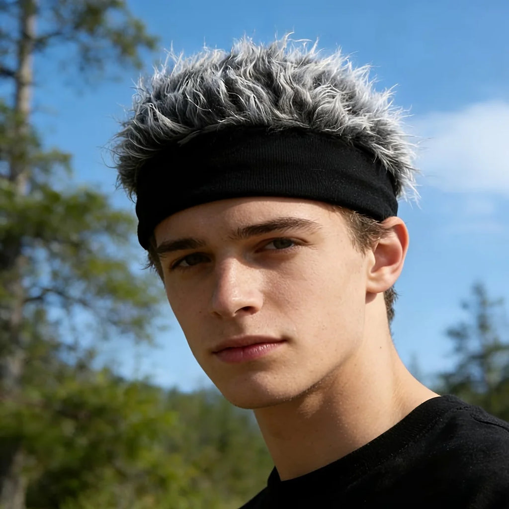 A men's hip-hop wig hat - instantly creates a fluffy effect, suitable for parties, dances, and daily wear