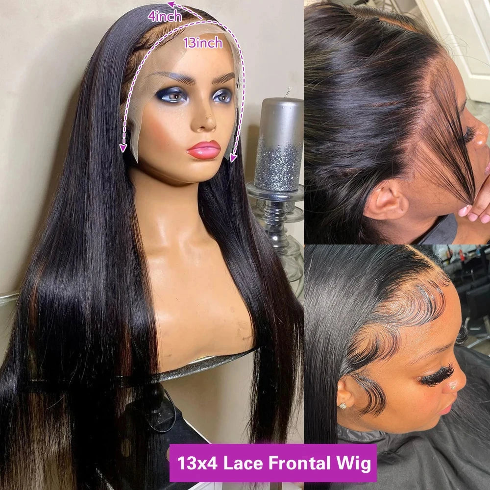 Nexora Black Wig 1b 13x4 40 Inch Bone Straight Human Hair Wigs High Density Hd Lace Wigs Baby Hair Clearance Sale Items