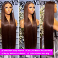 HD Chocolate Brown 13x4 Straight Lace Front Wig Brazilian 13x6 Lace Frontal Wigs For Women 100% Remy Human Hair Wig Pre Plucked