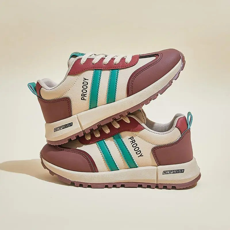 Color Block German Training Shoes Women's Spring 2025 New Dad Shoes Korean Style Versatile Ins Student Thick Bottom Casual Shoes