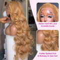 Body Wave Honey Blonde Human Hair Wigs 13x6 Hd Lace Front Wig 200 High Density Pre Plucked Bleached Knoted Brazilian Hair Wig