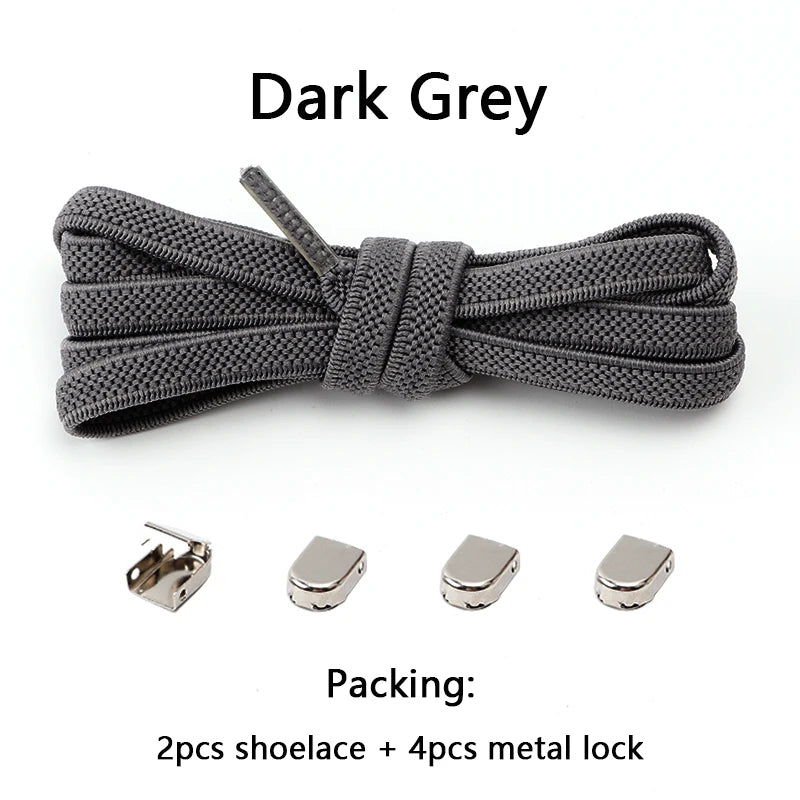 No tie Shoe laces Elastic laces Sneakers Flat Shoelaces without ties Quick Shoelace for Shoes Kids Adult One Size fits All Shoes