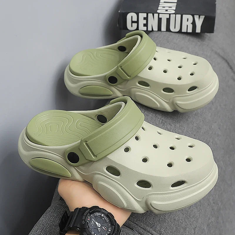 Summer Men's Thick-Soled Non-Slip Breathable Toe-Cap Sandals Casual Beach Slippers Plus Size Multicolor Men Shoes