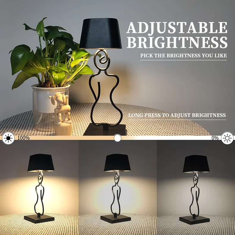 Dropshipping Modern Rechargeable Cordless Aluminum Alloy Battery Touch Dimmable LED Table Desk Lamp
