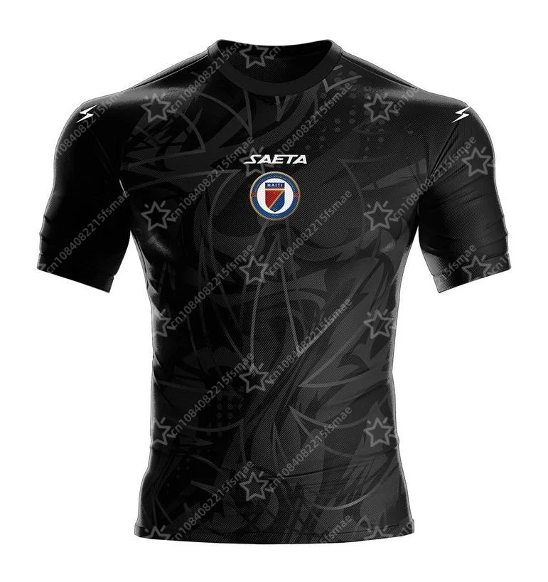 New Haiti Soccer Jersey Short Sleeve Sport T-Shirt Gym Training Workout Athletic Fitness Running Tops Kids Quick Dry Sportswear