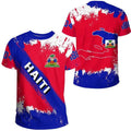 Summer New 3D Printing Caribbean Sea Haiti Flag T Shirt Men Fashion Cool Short Sleeves Women Hawaiian Y2k Tee Shirts Vintage Top