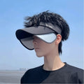 Breathable Sun Protection Hat Adjustable Lightweight Stretchable Brim Hat Polyester Solid Color Empty Top Sun Hat Versatile