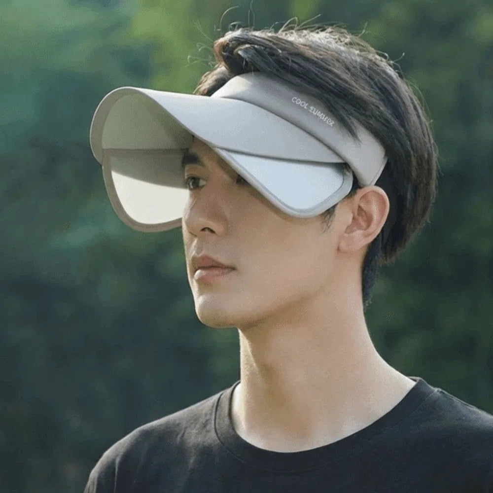 Breathable Sun Protection Hat Adjustable Lightweight Stretchable Brim Hat Polyester Solid Color Empty Top Sun Hat Versatile
