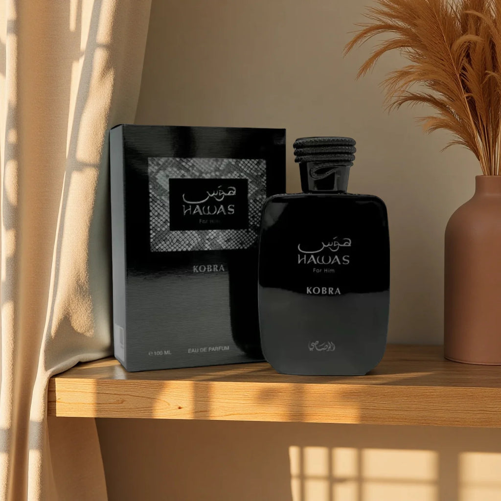 Rasasi Hawas Kobra Men's Perfume EDP Spray 3.38 Oz - Long-Lasting Men's Fragrance