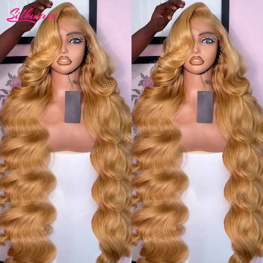 Body Wave Honey Blonde Human Hair Wigs 13x6 Hd Lace Front Wig 200 High Density Pre Plucked Bleached Knoted Brazilian Hair Wig