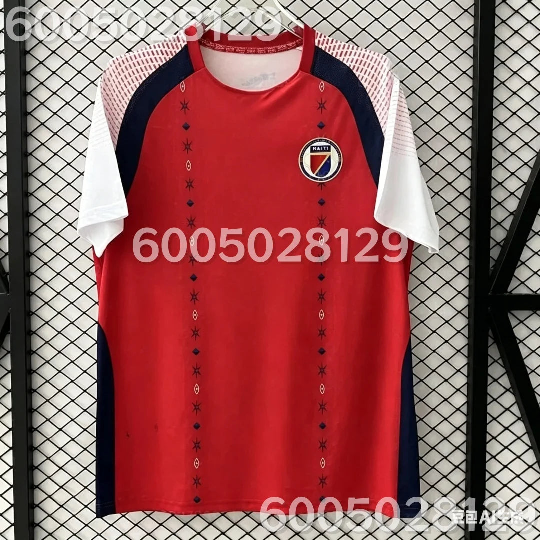New 2026 New Parent Child Football T-shirt 3D Printed National Team Haiti Football Jersey Quick Drying Adult and Children's Tops