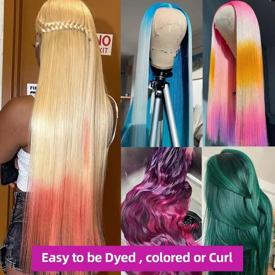 30 Inch 613 Lace Front Wig Human Hair 200% Density 13x6 Straight Blonde HD Transparent Lace Front Wigs Human Hair Pre Plucked