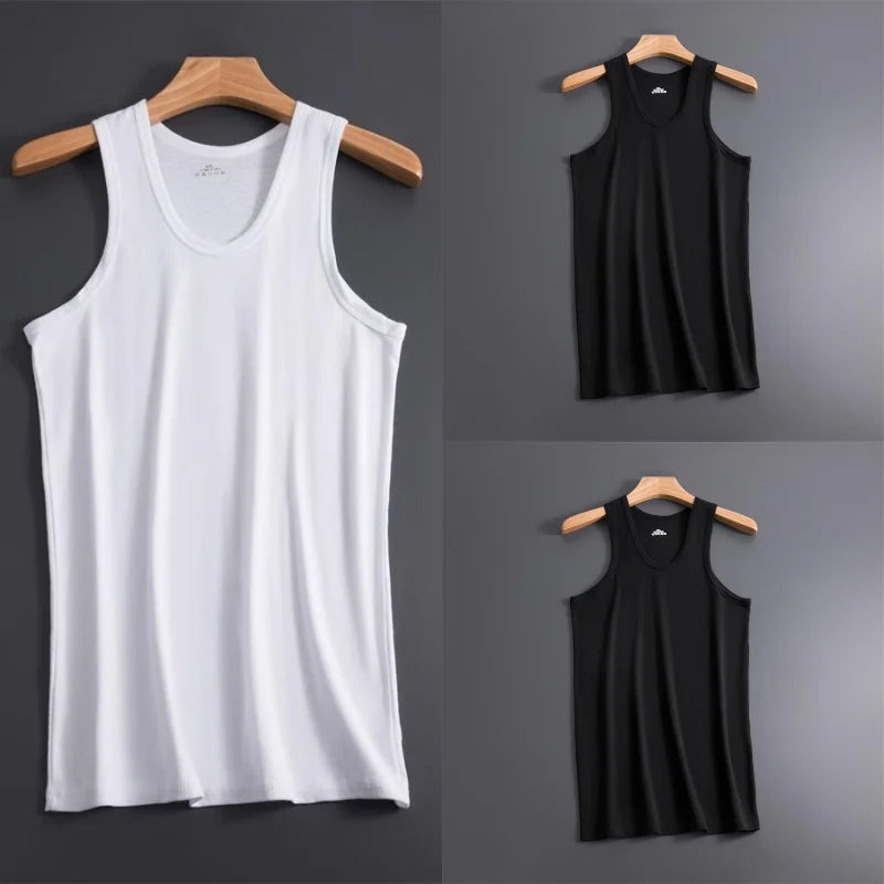 3Pcs Men Muscle Vests Cotton Mens Underwear Sleeveless Tank Top Solid Muscle Vest Undershirts Gymclothing Bodybuilding Tank Tops