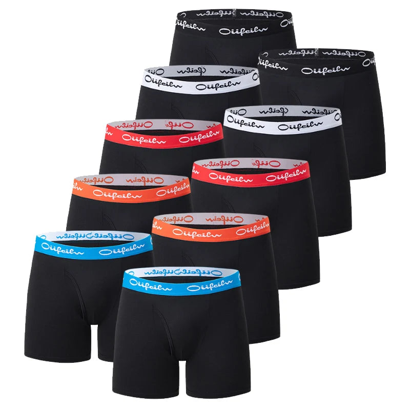 5/10 piece set of men's fashionable printed underwear, comfortable and soft boxer shorts, plus size sports base shorts