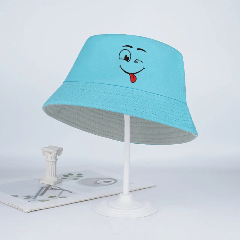 Funny-faced Fisherman's Hat for Children Ages 2–6: Breathable, Casual Sun Hat Perfect for Kids' Daily Outings and Playtime