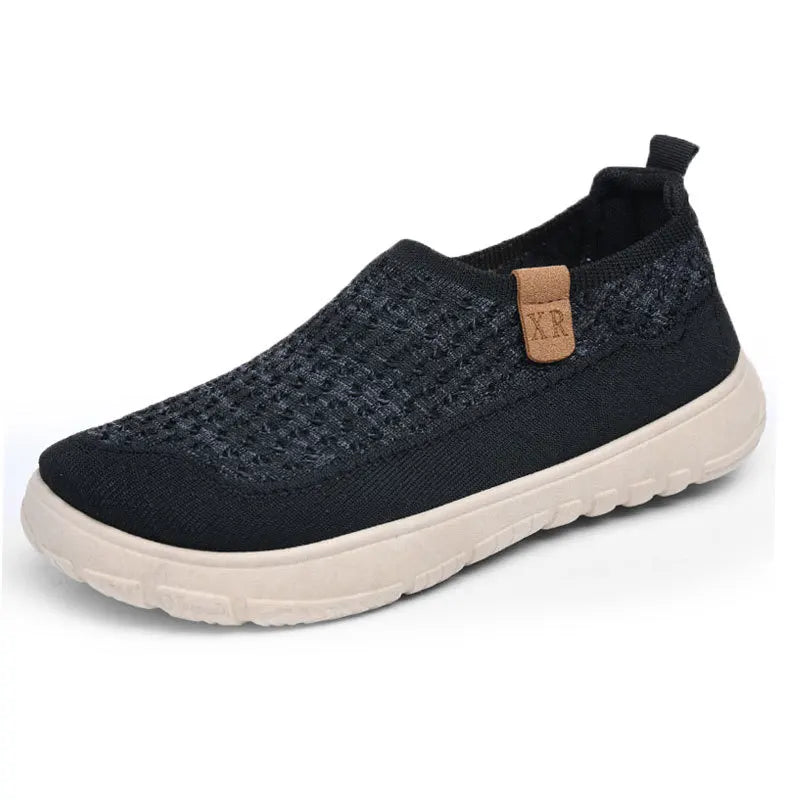 Spring and summer fly-woven breathable mesh shoes for women trendy easiest for matchthick sole loafers comfortable casual shoe