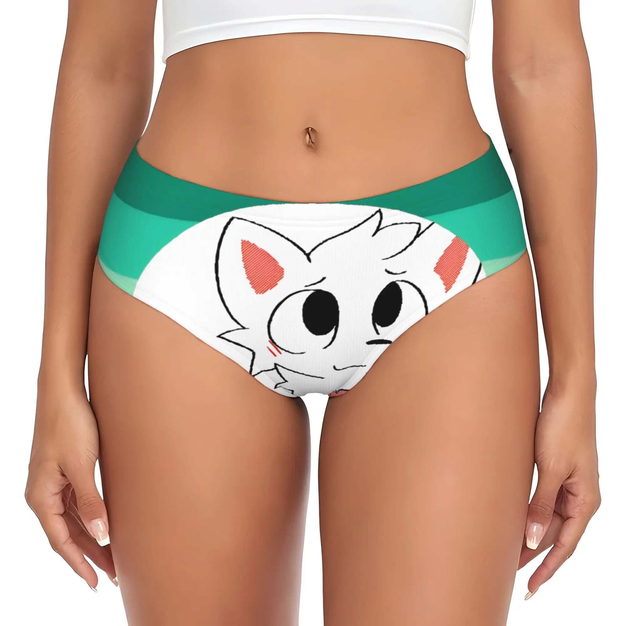 Custom Boykisser Silly Cat Briefs Underwear Women's Breathable Stretch Cute Cartoon Panties