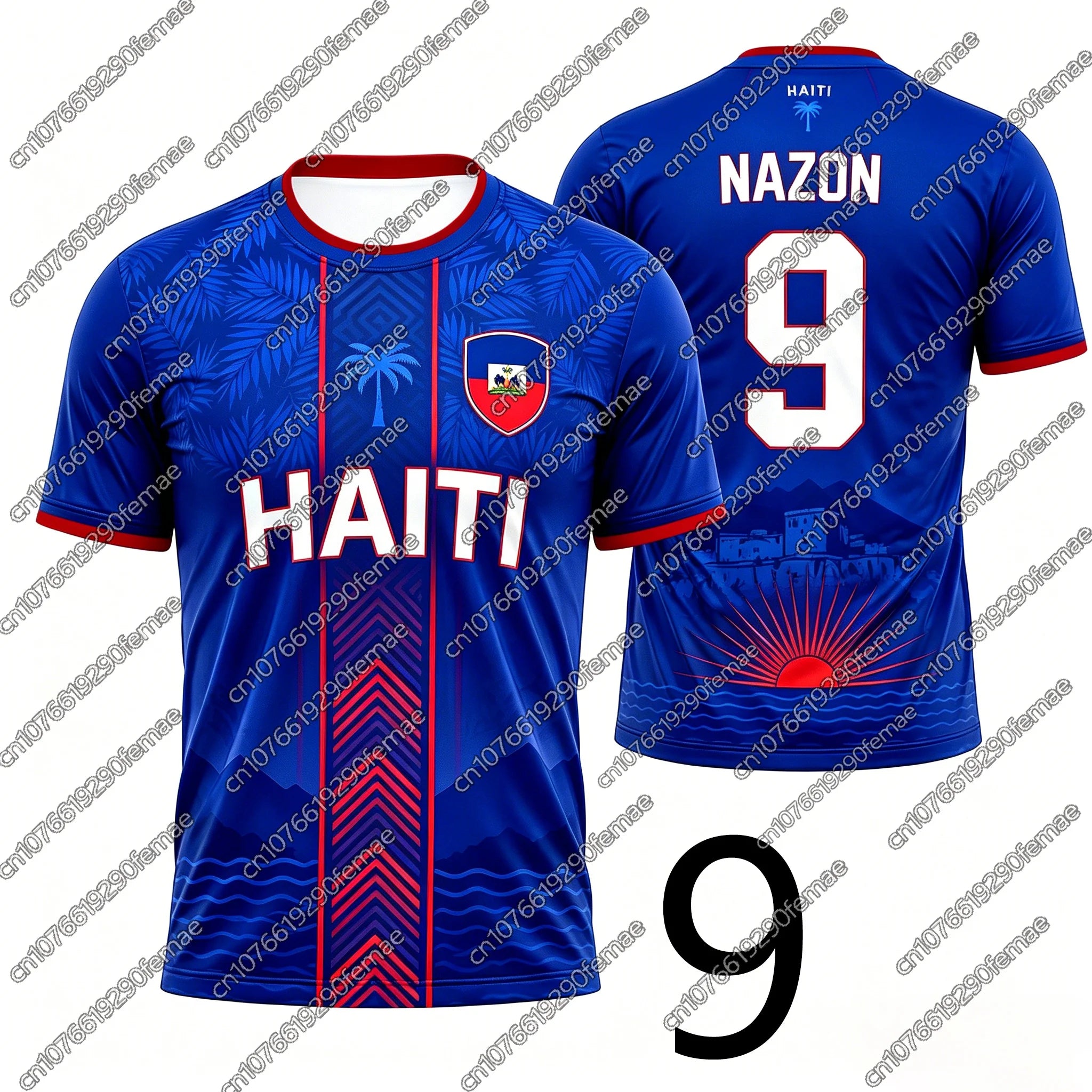 2026 New Summer Haiti Fans T-Shirt Unisex Football Style Name Number Print Jersey Boys Girls Sports Top Hiking Outdoor Apparel