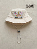 1pcs 3-8Y Girls Sequined Butterfly Fisherman Hat Pink Adjustable Head Circumference Thin Sun Protection Summer Cap