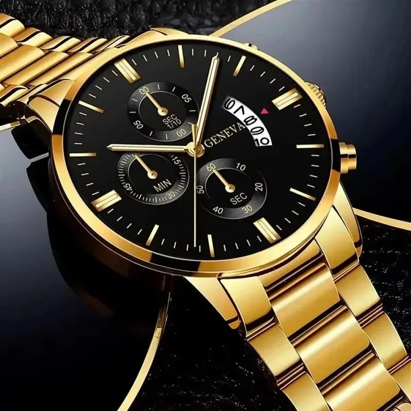 Luxury Stainless Steel Men Calendar Quartz Watch Fashion Mens Business Watches for Man Clock Reloj Hombre