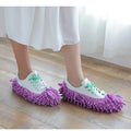 2 Pcs Chenille Mopping Shoes Colorful Household Cleaning Floor Dust Slippers Absorbent Cloth for Home Use