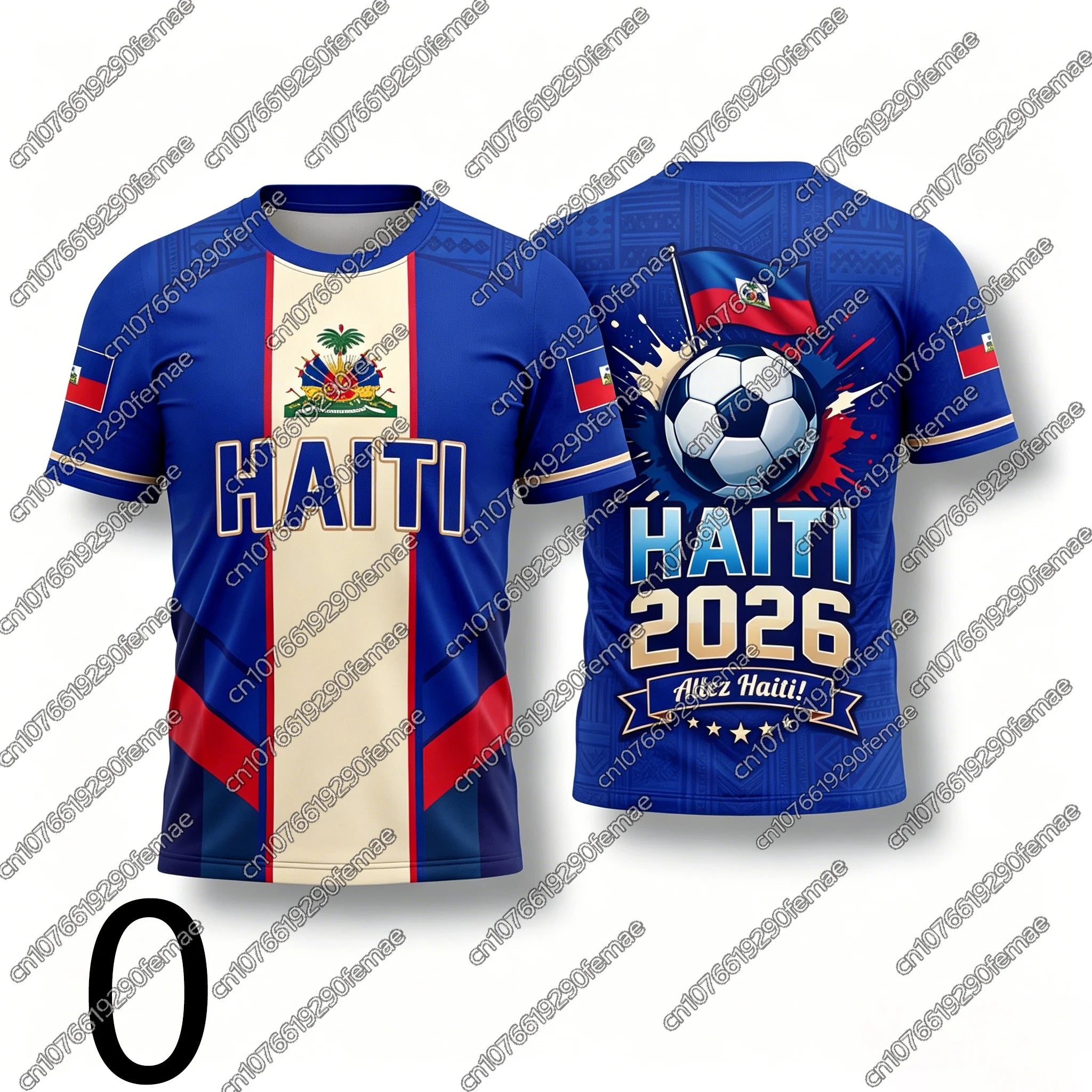 2026 New Summer Haiti Fans T-Shirt Unisex Football Style Name Number Print Jersey Boys Girls Sports Top Hiking Outdoor Apparel