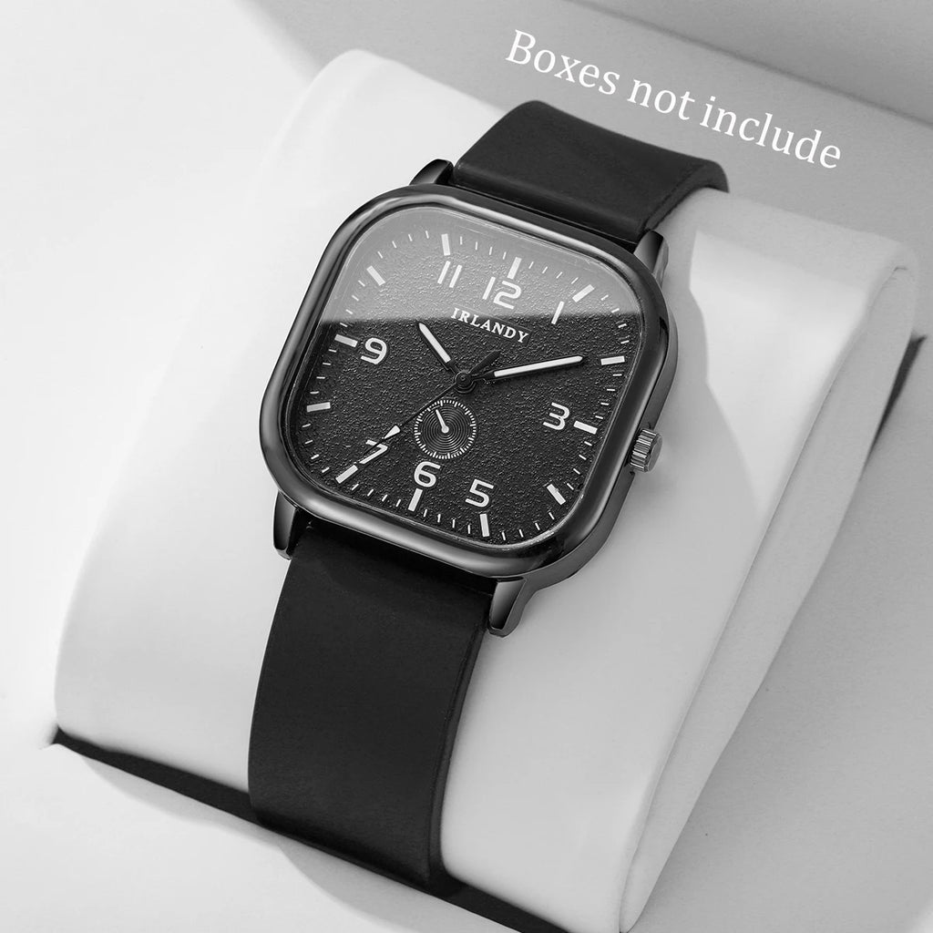 Fashion Square Women's Watch Casual Silicone Strap Quartz Watches Sports Wristwatch For Men Women Students（Without Box）