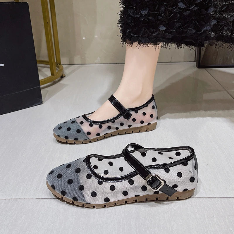 Spring/Autumn Elegant Round-toe Breathable Wave Point Buckle Casual Shoes Fashionable Best Selling New Comfortable Women's Shoes
