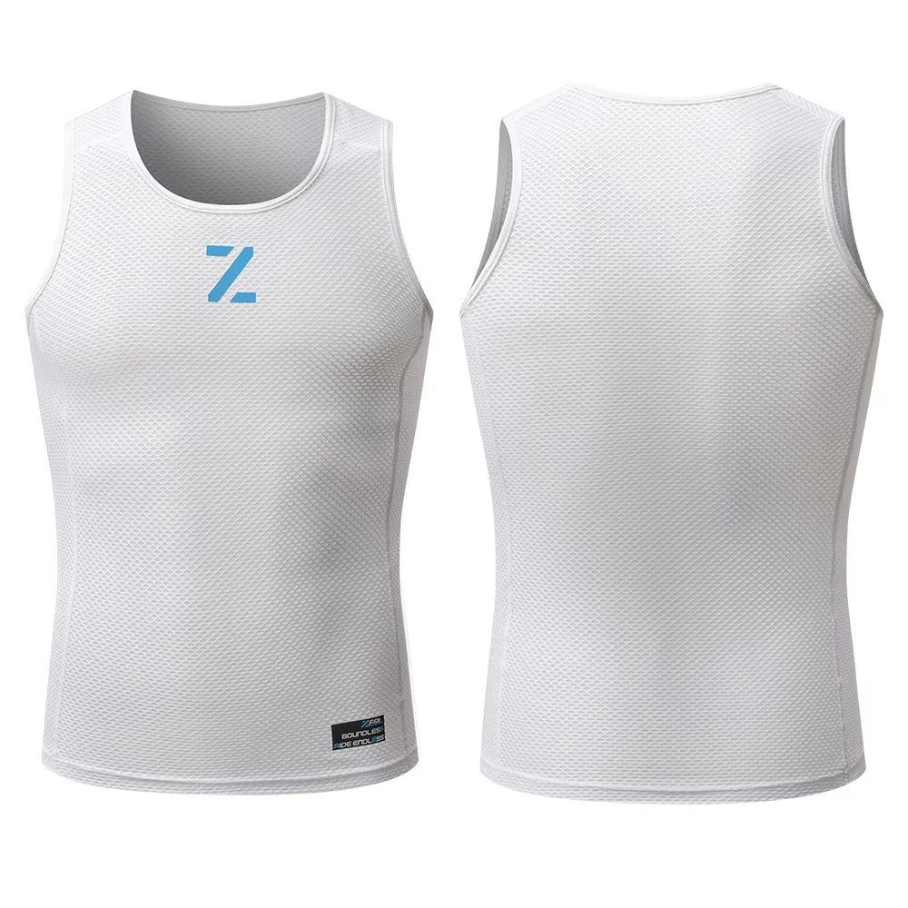 ZRSE Men's Breathable Mesh Vest Sleeveless Base Layer Unisex Black White Running Gym Cycling Sports Tank Top Quick Dry Underwear