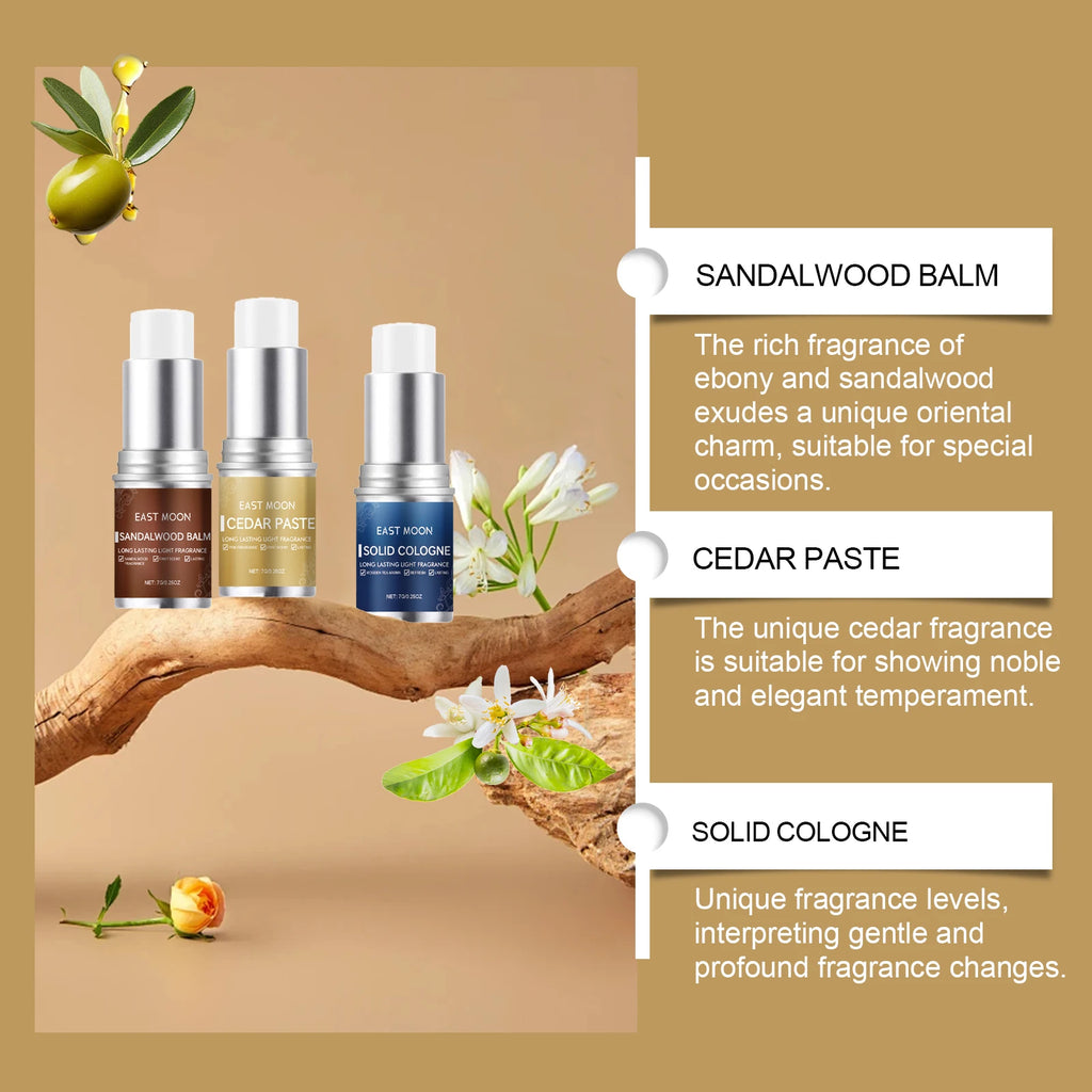 Men's Perfume Stick Long Lasting Fragrance Portable Balm Refreshing Non-greasy Charm Scent for Daily Use