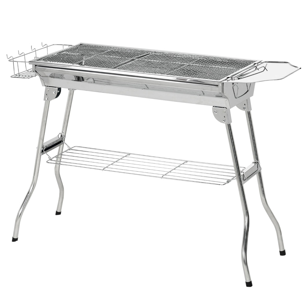 Outsunny Charcoal Grill Stainless Steel Portable Folding BBQ