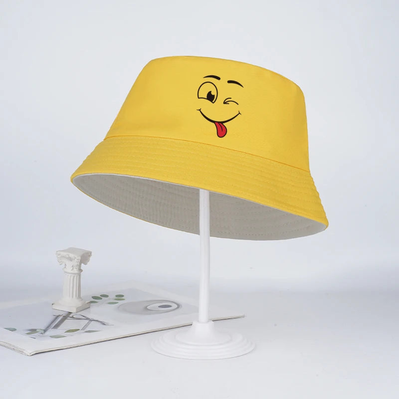 Funny-faced Fisherman's Hat for Children Ages 2–6: Breathable, Casual Sun Hat Perfect for Kids' Daily Outings and Playtime