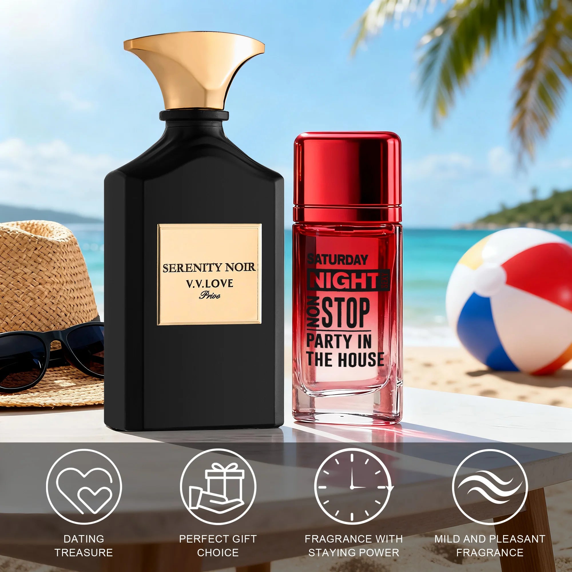 YCZ Men Eau De Toilette, Woody Aquatic Cologne-5.1Fl oz 150ml 2Pcs, Apple Lotus Cedar Musk, Long Lasting Daily Perfume