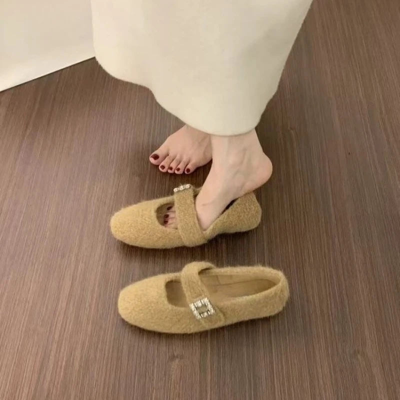 2026 New Clogs for Women Winter Fashion Cork Insole Warm Plush Slippers Shoes with Arch Support Cozy Home Furry Suede Shoe