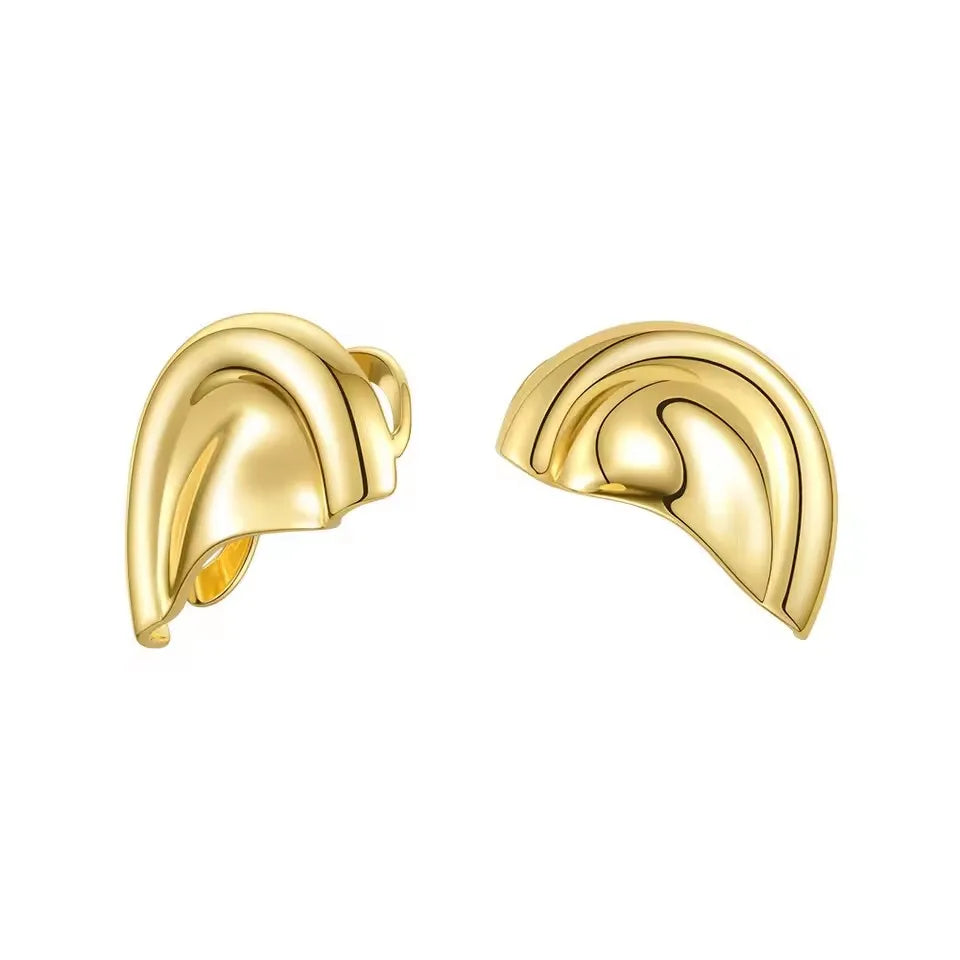 Punk Vintage Half Ear Contour Metal Ear Clip Exaggerate Stud Earrings For Women girls Ear Bones Clip Fashion Earring Jewelry