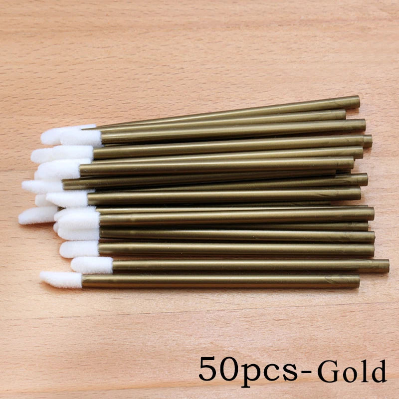 50pcs Disposable Lip Brushes Eyelash Applicator Mascara Wands Brush Lipstickers Wands  Makeup Tools EyelashExtension Supplies