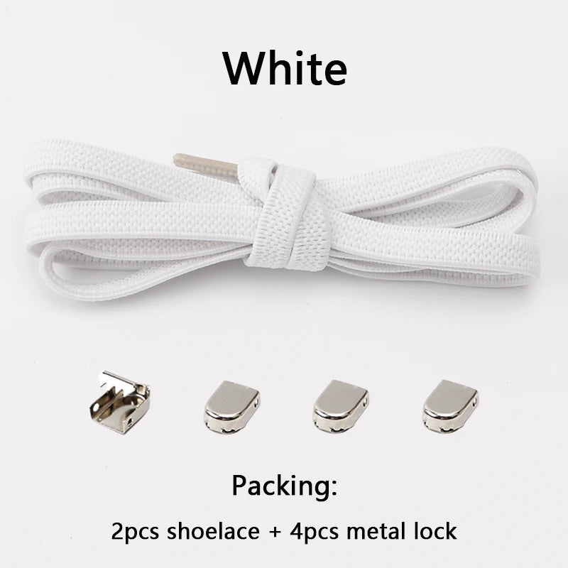 No tie Shoe laces Elastic laces Sneakers Flat Shoelaces without ties Quick Shoelace for Shoes Kids Adult One Size fits All Shoes