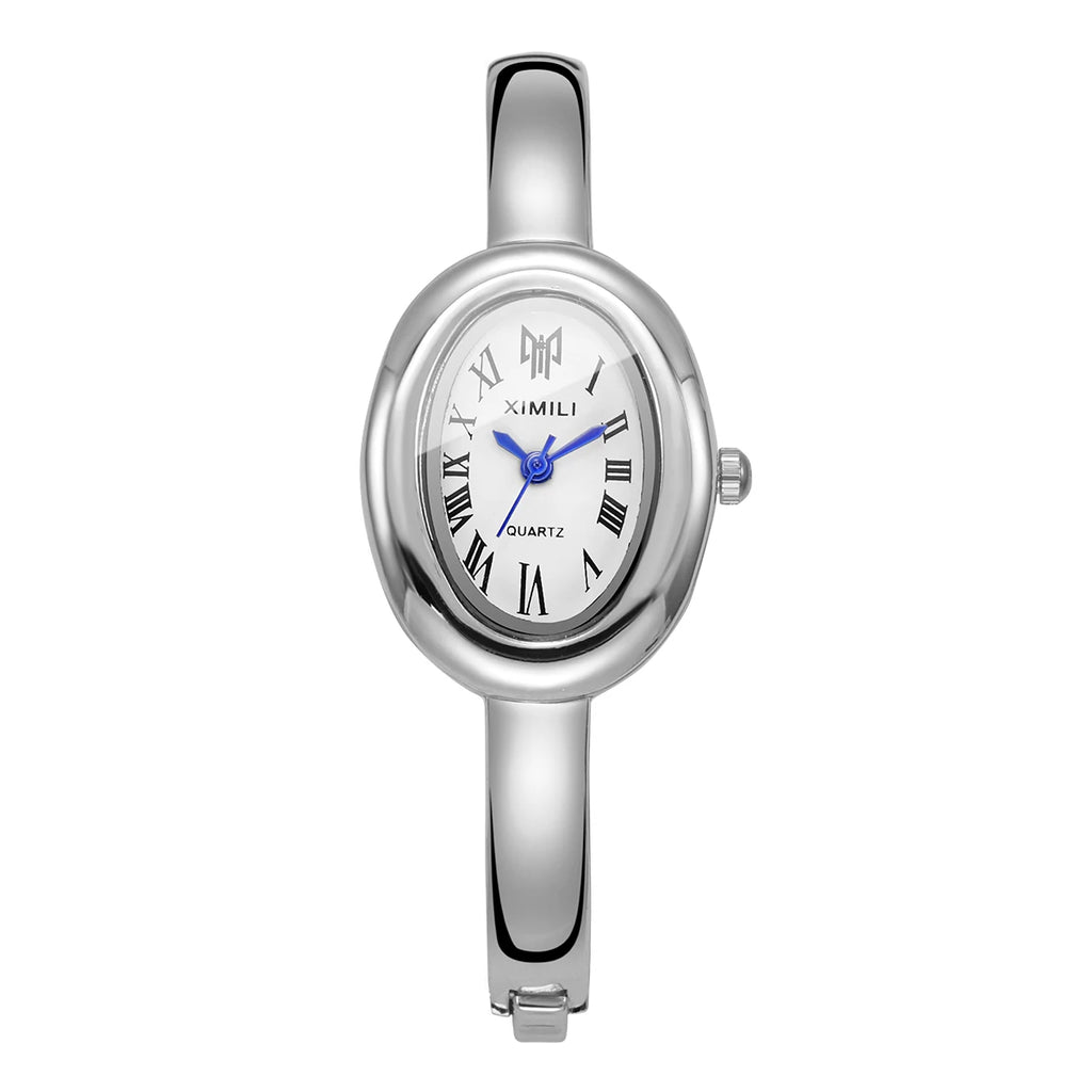 Elegant Oval Roma Dial Women Quartz Watch Fashion Bracelet Strap Ladies Wristwatch Reloj Mujer Girls Clock Gift