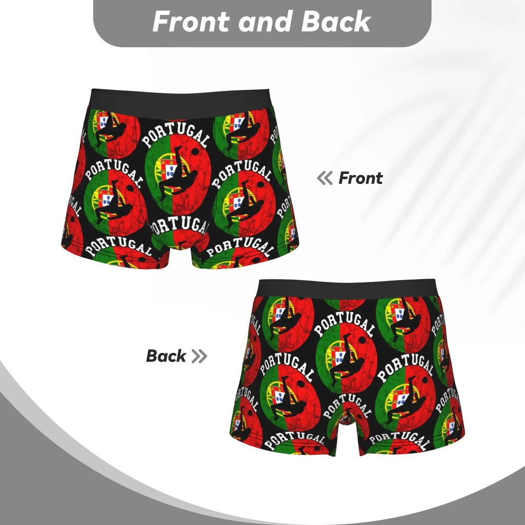 Portugal Soccer Futebol Portuguese Pride Portuguese Underpants Breathbale Panties Male Underwear Print Shorts Boxer Briefs