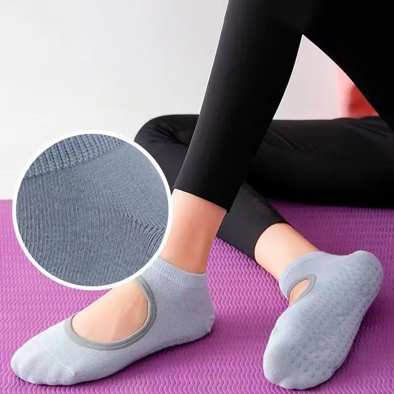 Non-Slip Yoga Socks for Women – Open Top Grip Socks, Breathable Ballet Style, Anti-Skid Pilates Barre Spring Summer