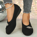 Women's Elegant Rhinestone Flat Shoes 2025 New Vamps Wrap Design Slip-On Casual Shoes Comfortable Walking Flats Plus Size