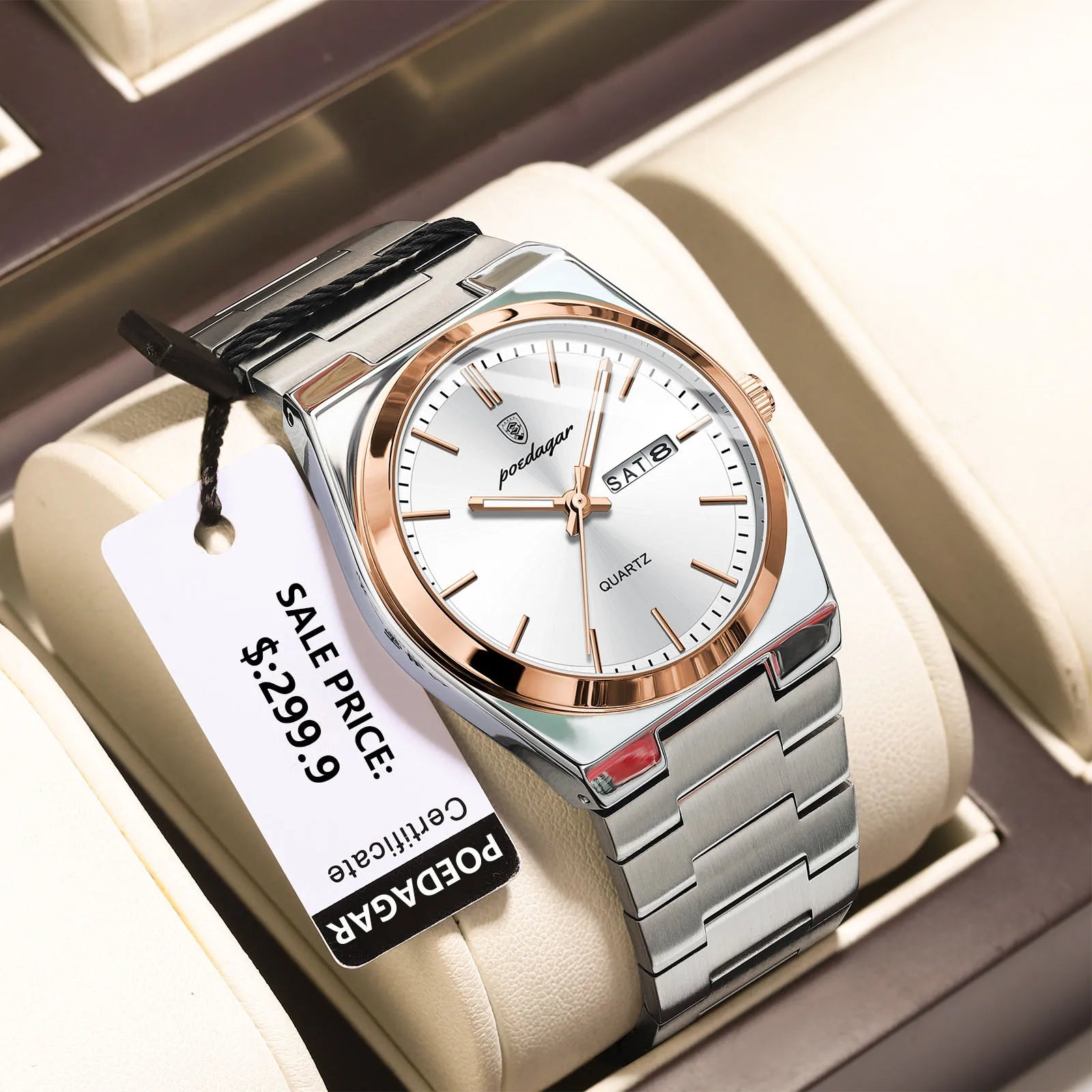 PAAZOMU Fashion Men's Quartz Watch Stainless Steel Waterproof Luminous Man Watch Chronograph Date Multifunction Watches For Men