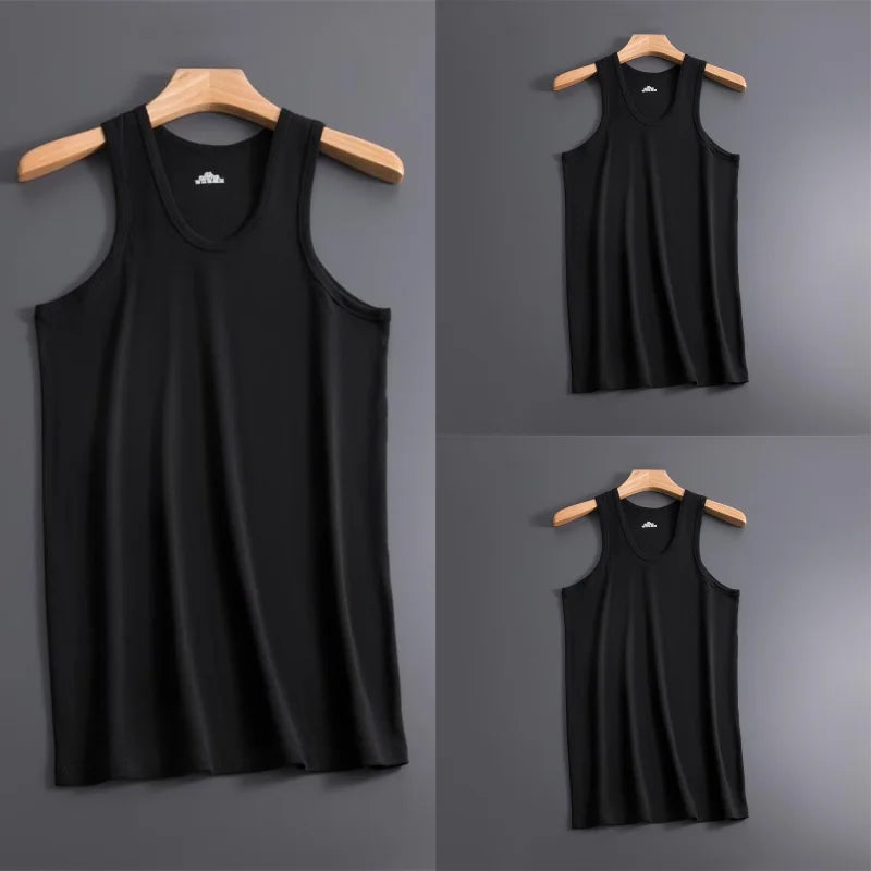 3Pcs Men Muscle Vests Cotton Mens Underwear Sleeveless Tank Top Solid Muscle Vest Undershirts Gymclothing Bodybuilding Tank Tops