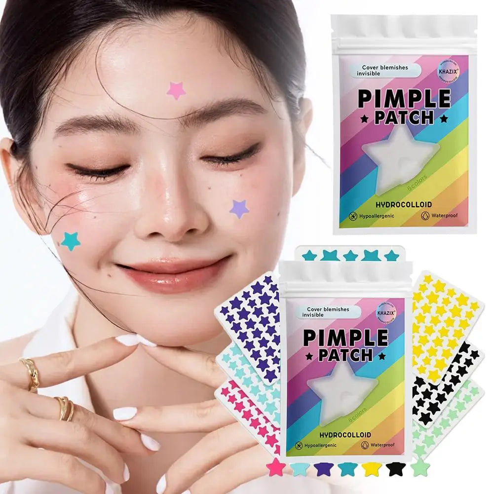 1/2Box Star Pimple Patches For Face Hydrocolloid Acne Blemish Pimple Patches Cute Stars Multicolor Hydrocolloid Acne Patch